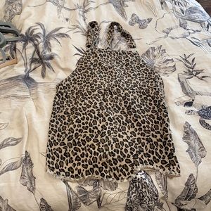 Leopard print overall dress